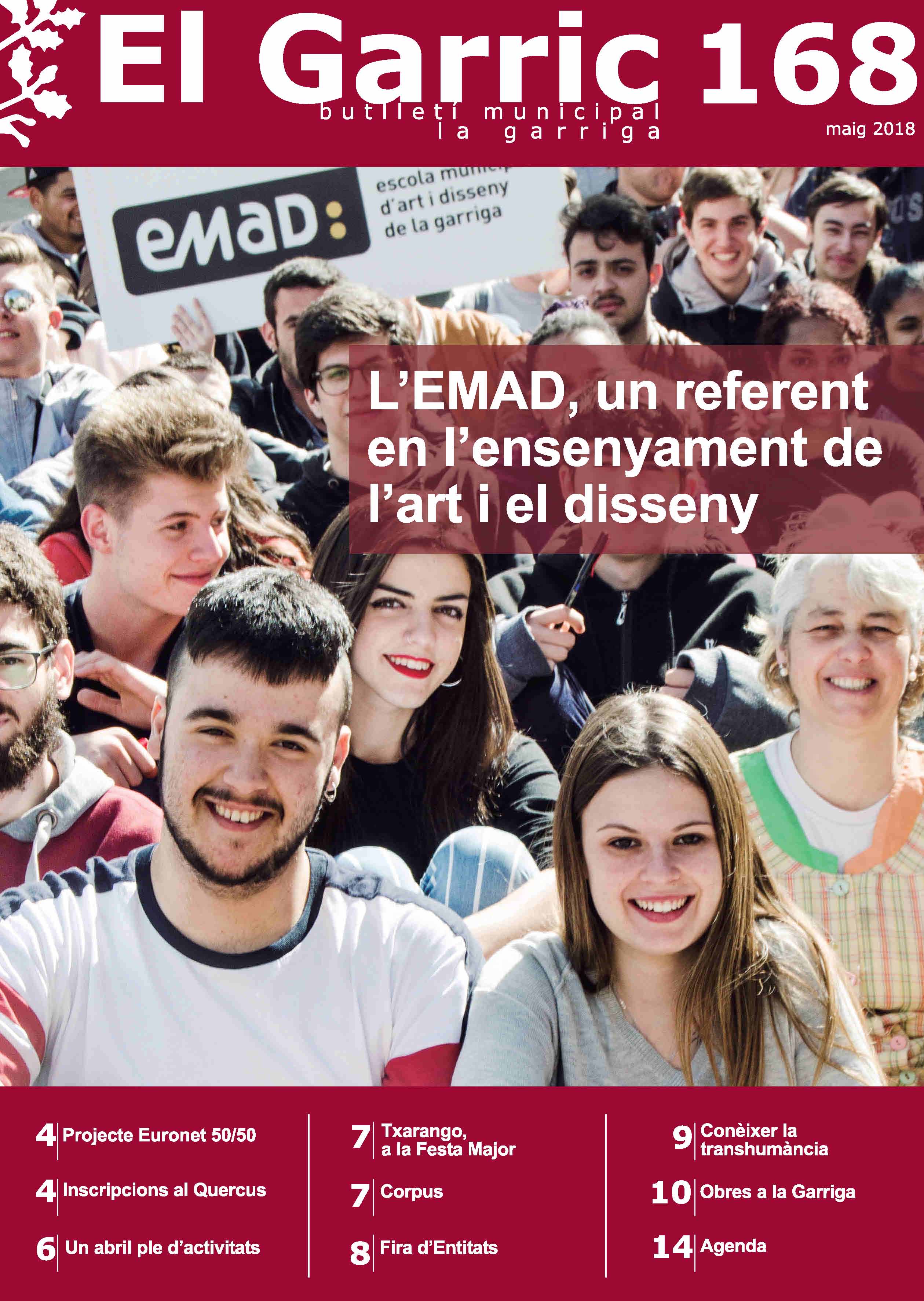 L'EMAD, centre de referència en l'ensenyament, portada del Garric de maig