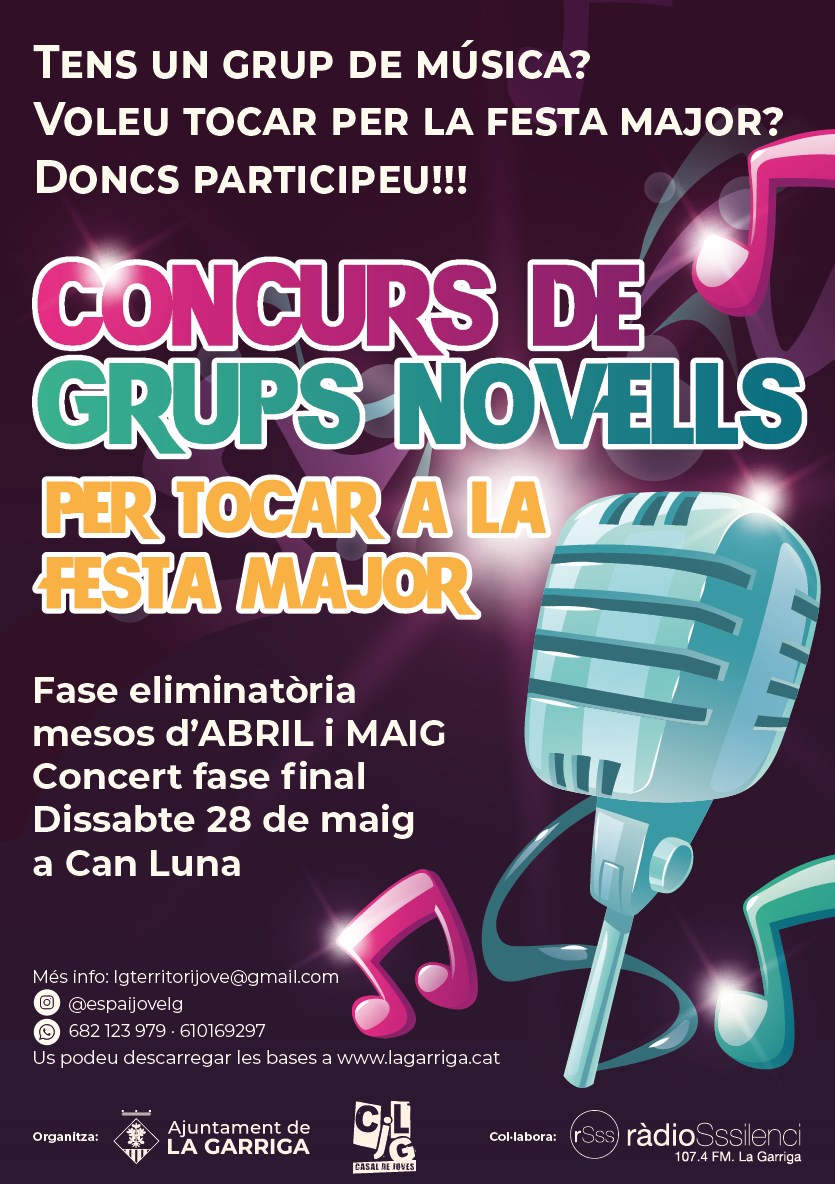 Participa al concurs de grups de música novells per tocar a la Festa Major!