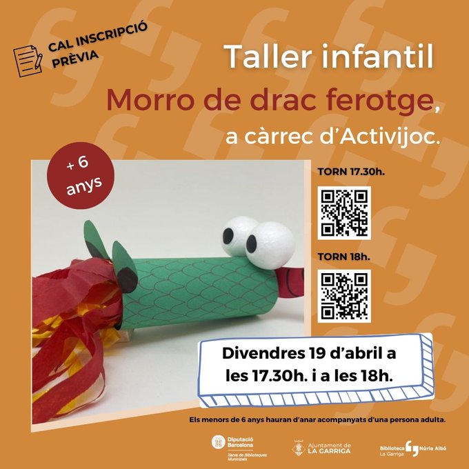 Taller infantil: Morro de drac ferotge