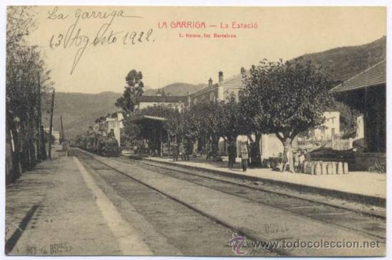 Imatge de l'any 1922 de l'estaciÃ³ del tren de la Garriga