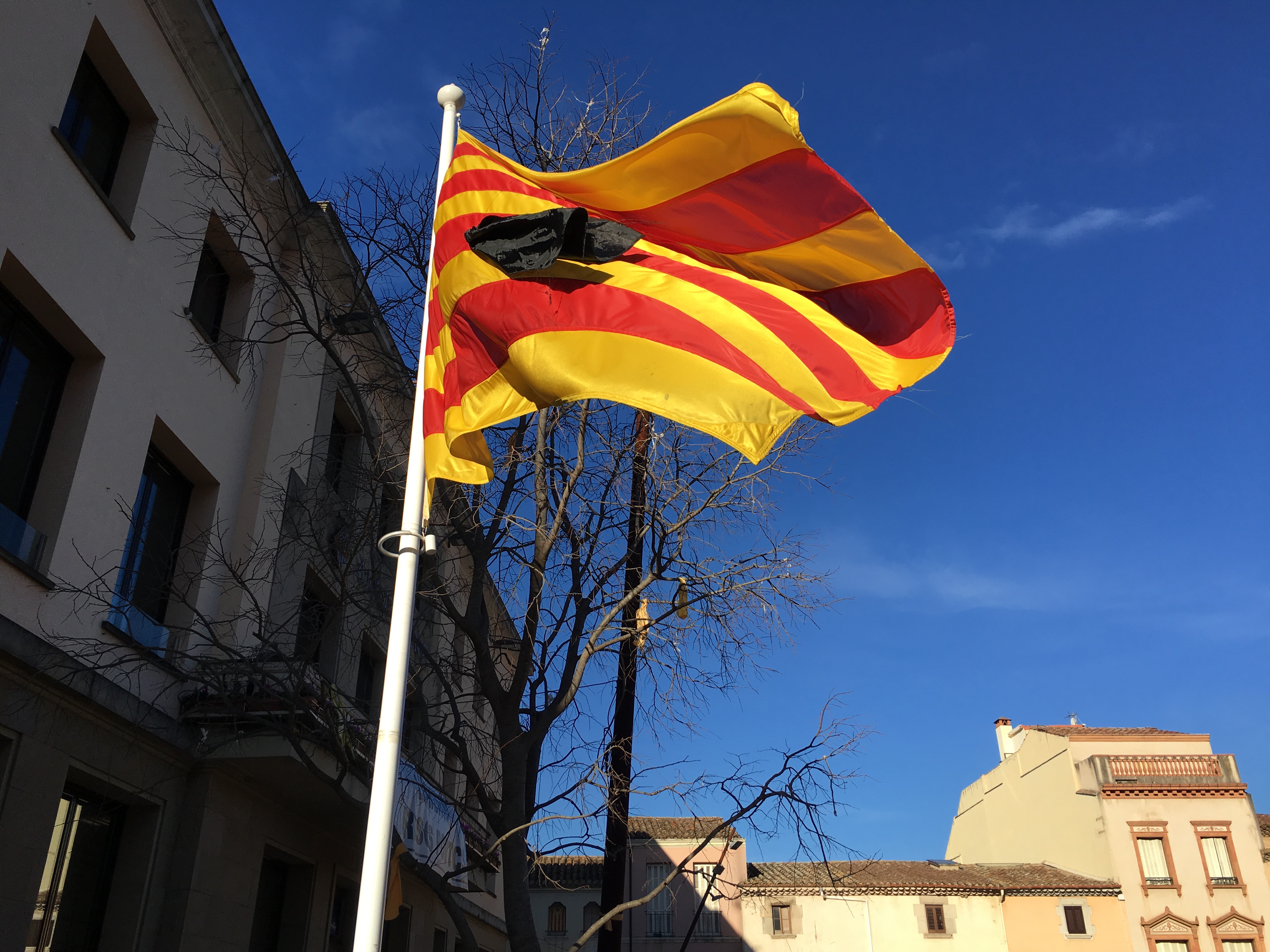 La bandera de l'Ajuntament torna a onejar a mig pal