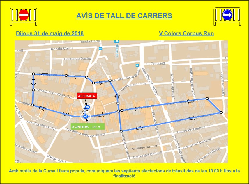 Afectacions de trànsit i aparcaments recomanats per Corpus