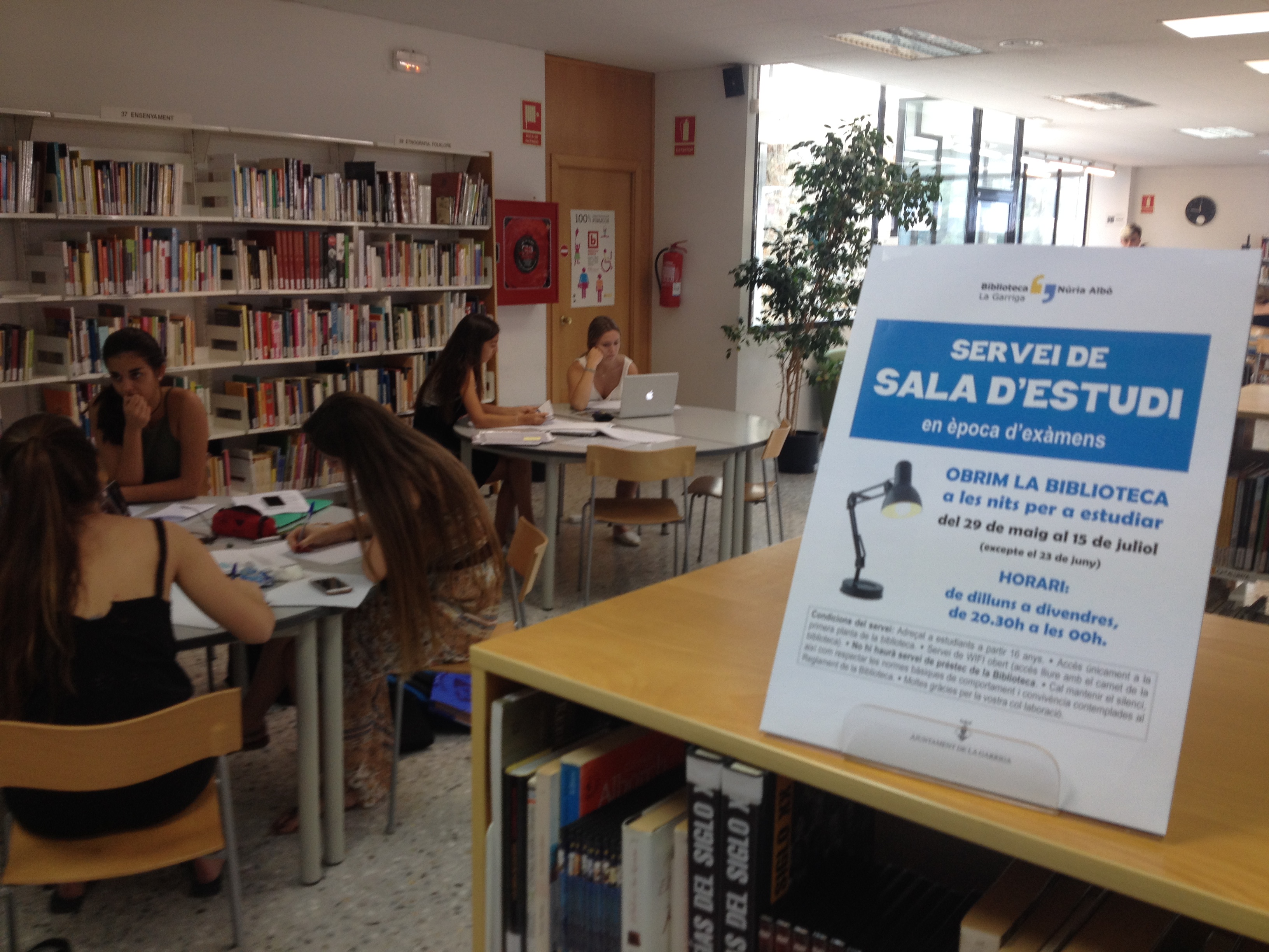 La sala d'estudi de la Biblioteca tornarà a obrir el 22 de maig