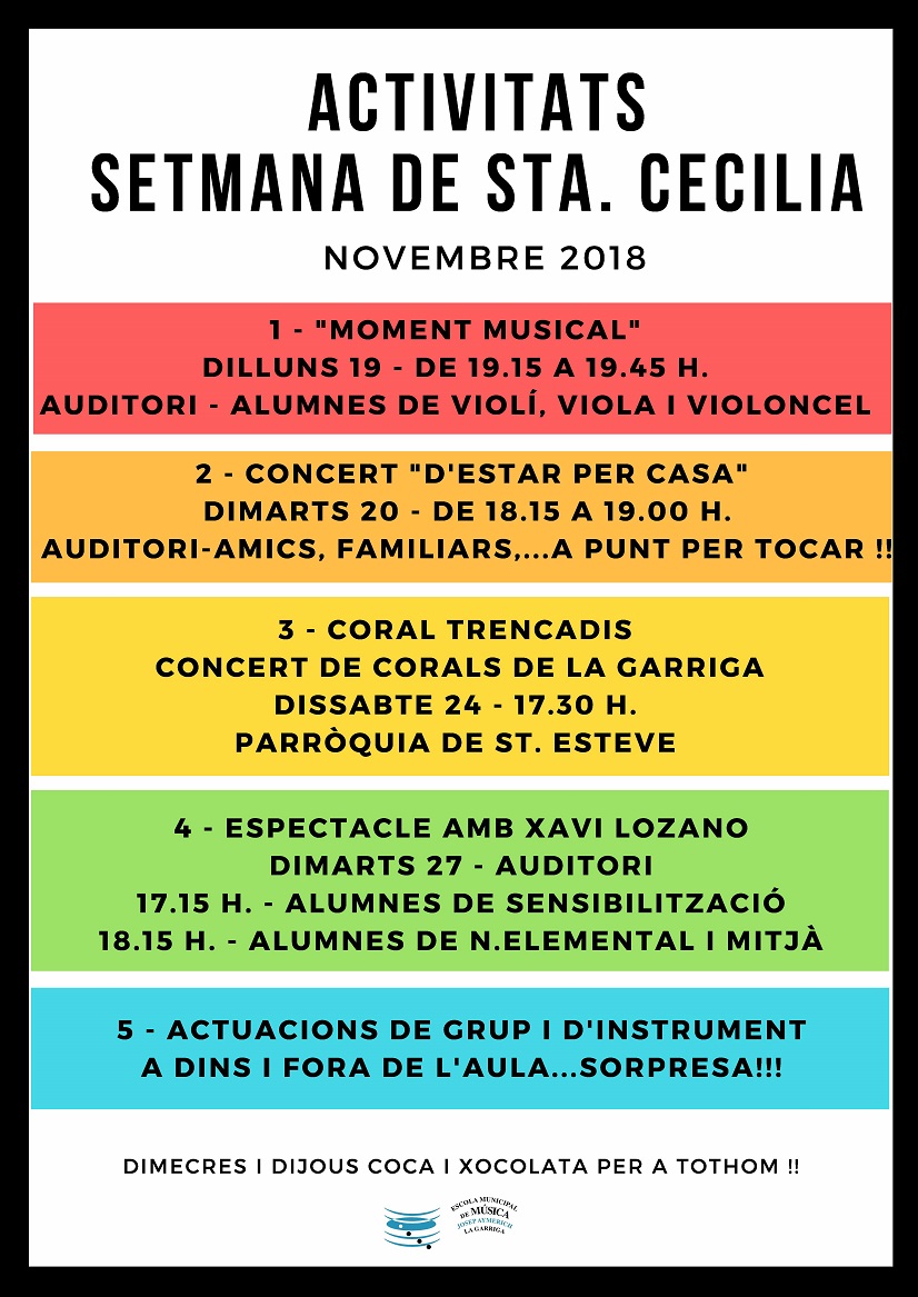 L'Escola de Música celebra Santa Cecília