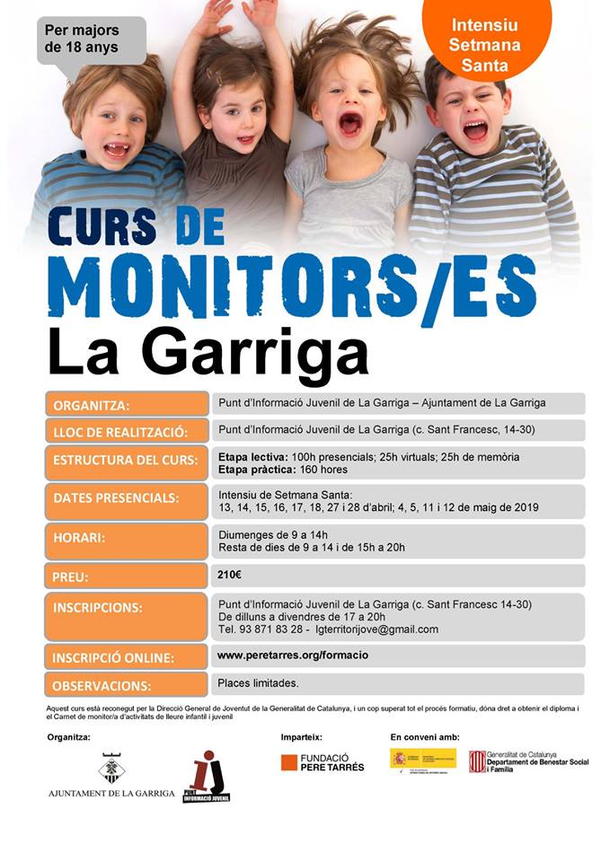 Curs de monitor i monitora al Casal de Joves