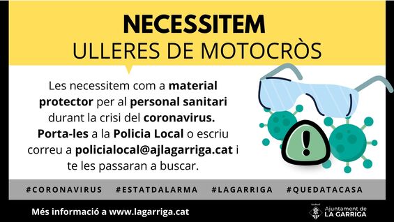 Crida per recollir ulleres de motocròs