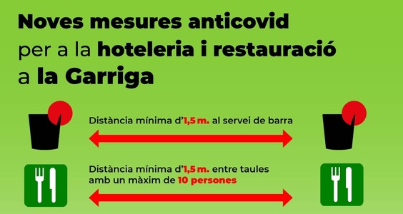 Mesures anticovid a l'hosteleria i a la restauració