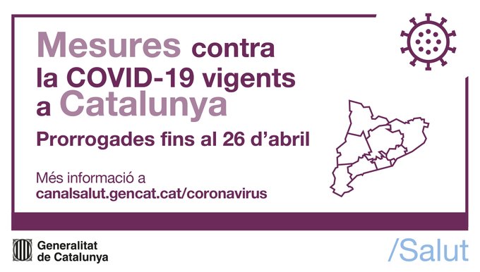 Es prorroguen les mesures fins al 26 d'abril 