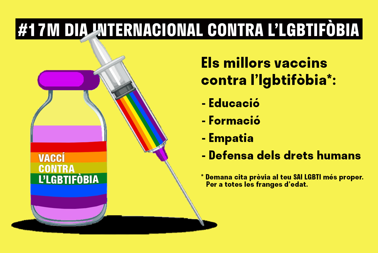 Per la no discriminació de les persones LGBTI+