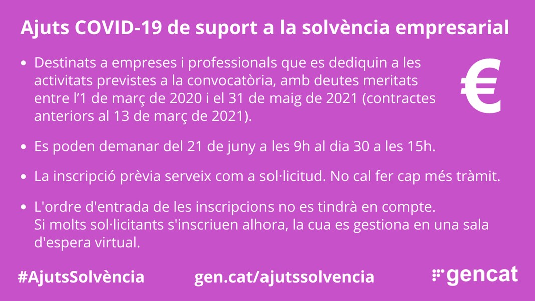 Nova convocatòria d'ajuts per a empreses