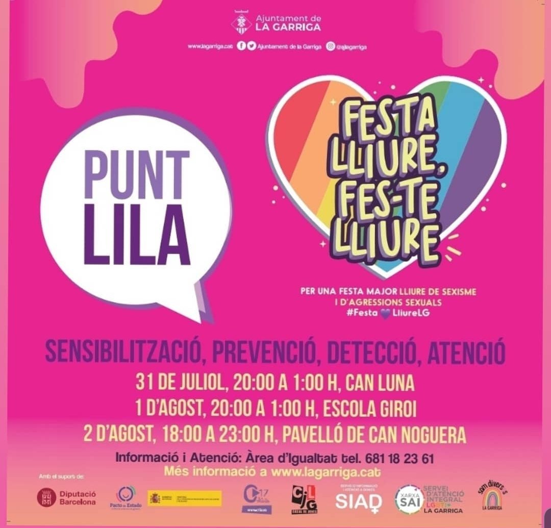 La carpa del Punt Lila serà itinerant per Festa Major