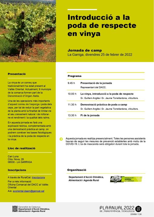 Jornada de camp sobre la vinya