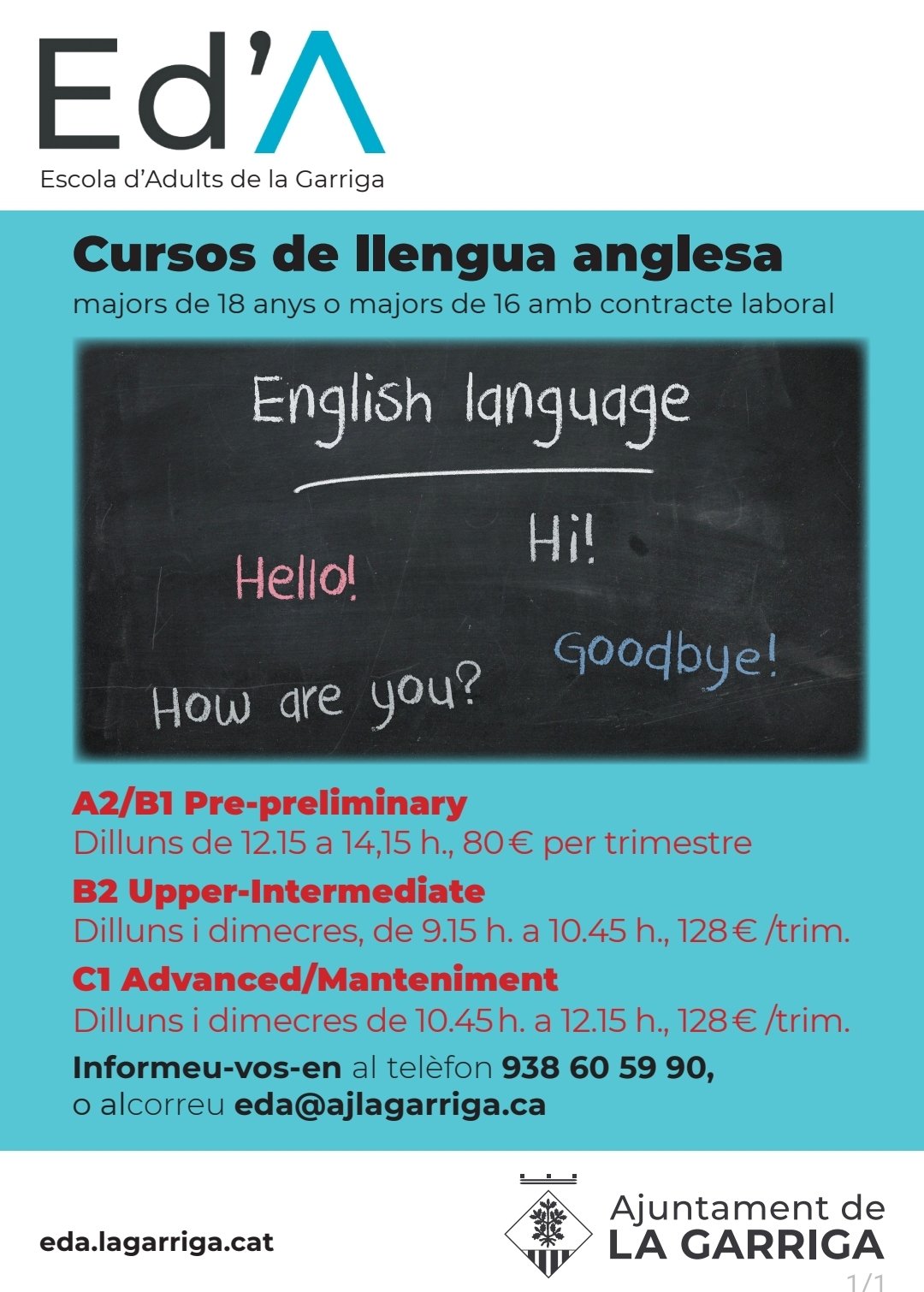 Cursos d'anglès a l'Ed'A la Garriga