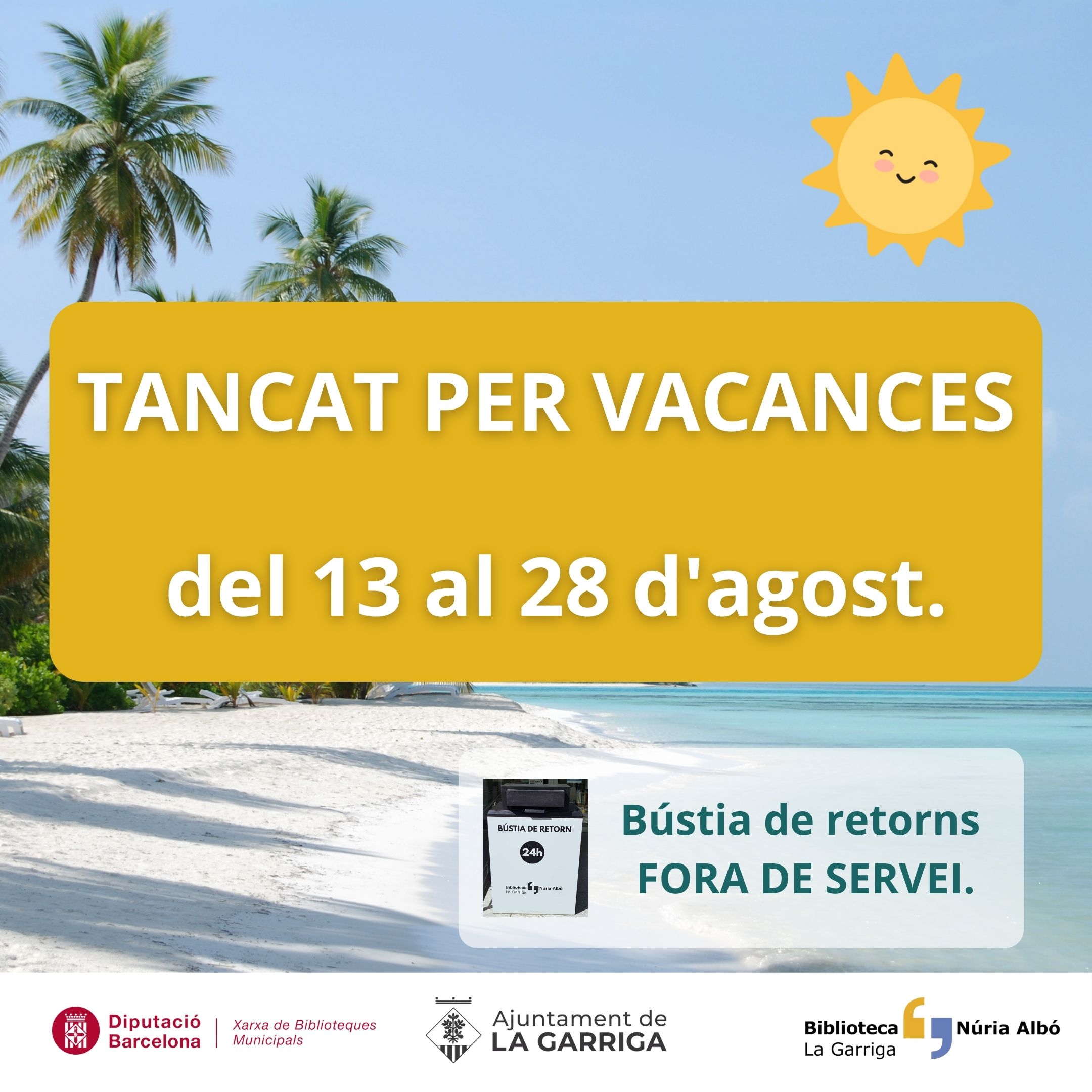 Tancament de la biblioteca per vacances