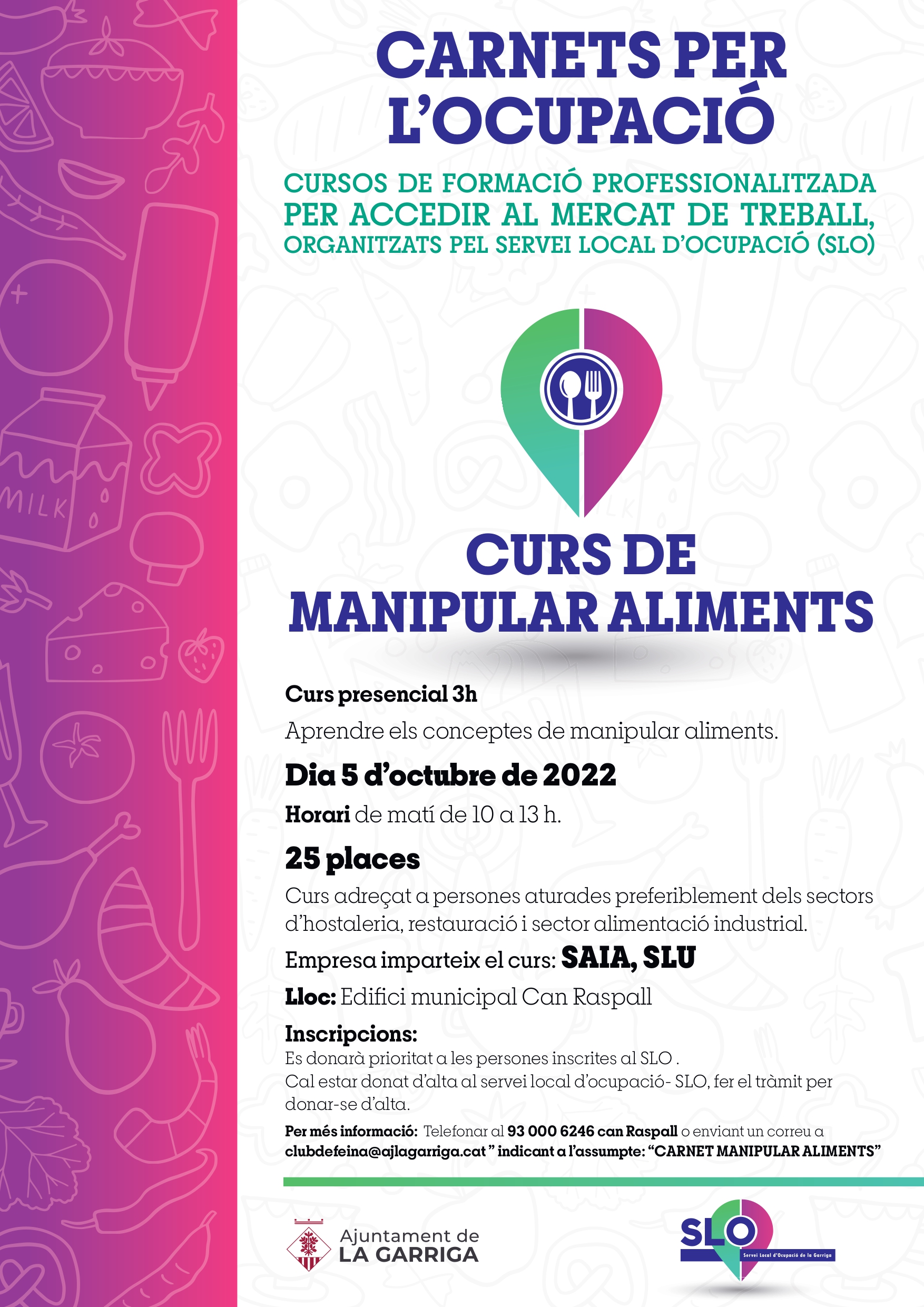 Nou curs de manipulació d'aliments