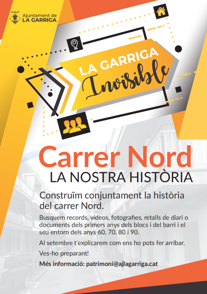 Cartell inici recerca projecte carrer Nord la Garriga