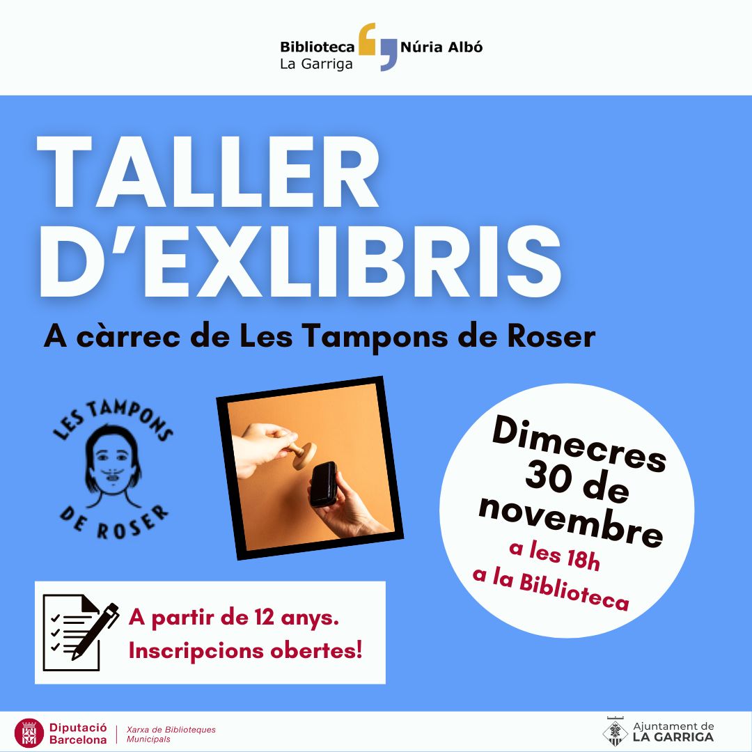 Club de Lectura per a Joves: Taller d'exlibris biblioteca la Garriga