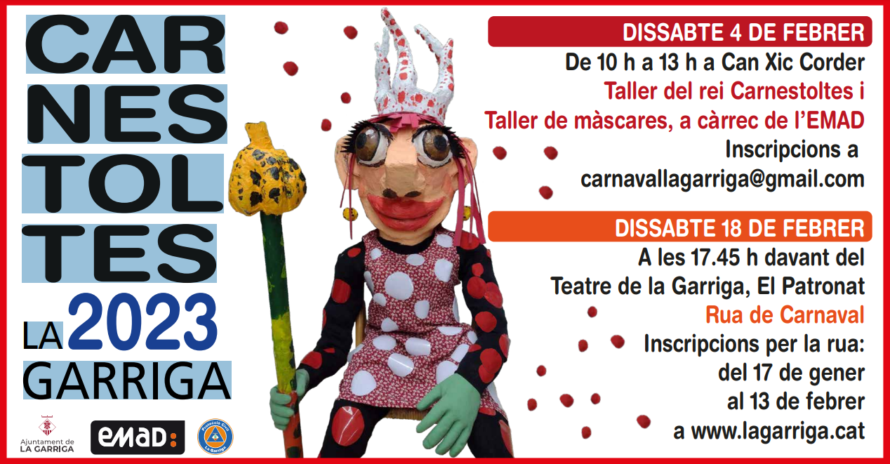 Taller del rei Carnestoltes i taller de màscares, a càrrec de l'EMAD