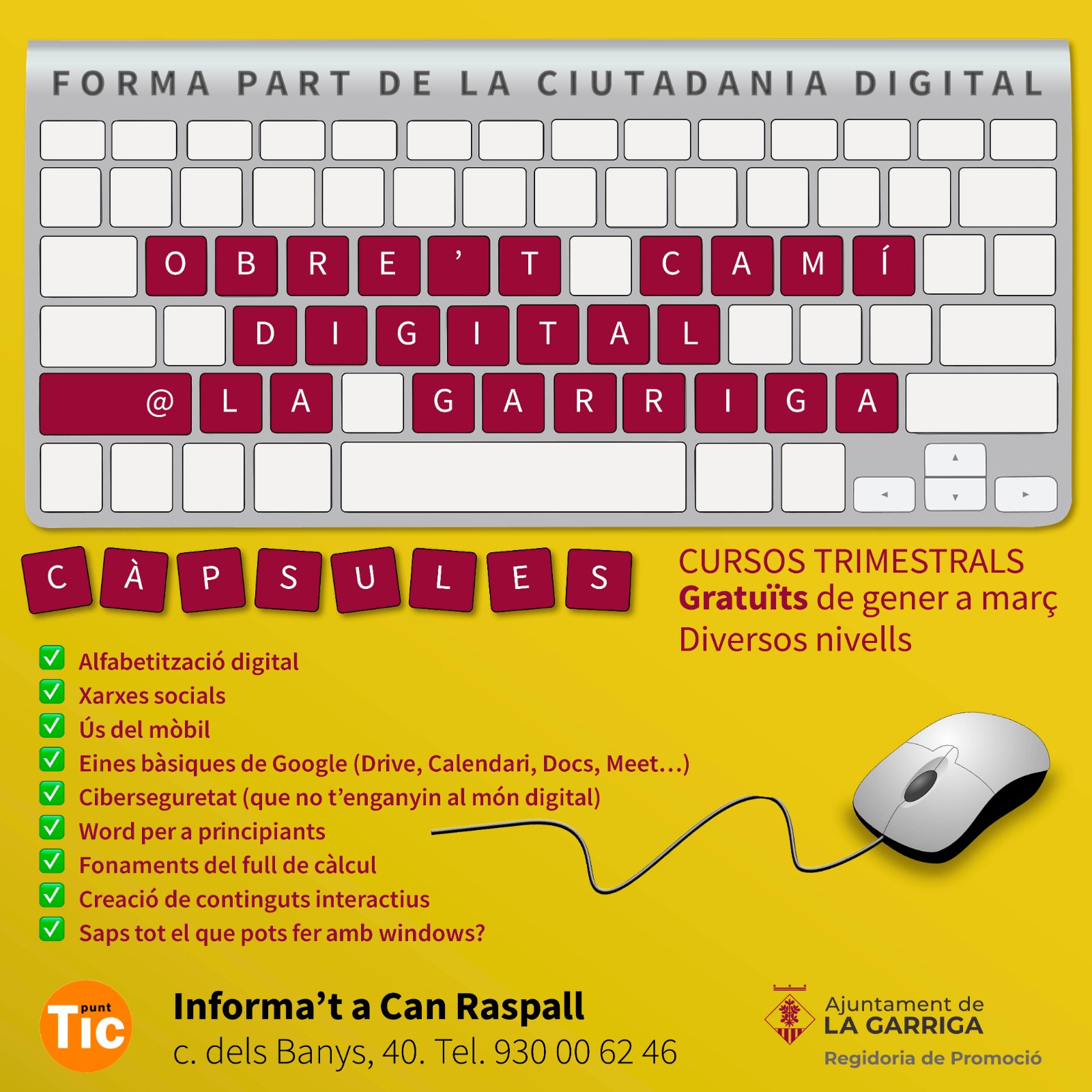 Nous cursos al Punt TIC de la Garriga