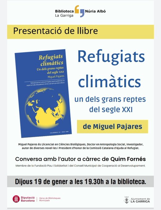 Presentació llibre canvi climàtic refugiats biblioteca la Garriga