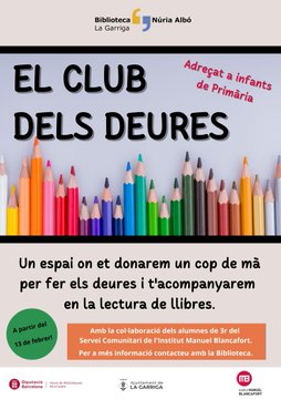 La biblioteca posa en marxa el Club dels Deures