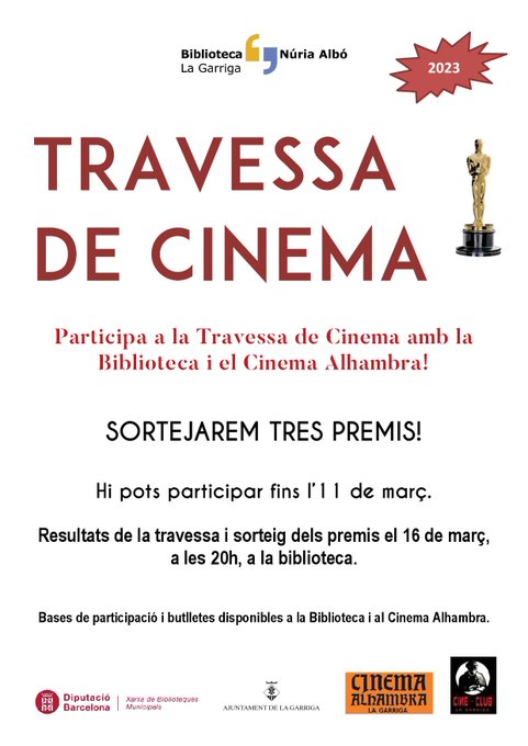 Concurs Travessa dels Òscars: resultats i sorteig de la Panera de Cine