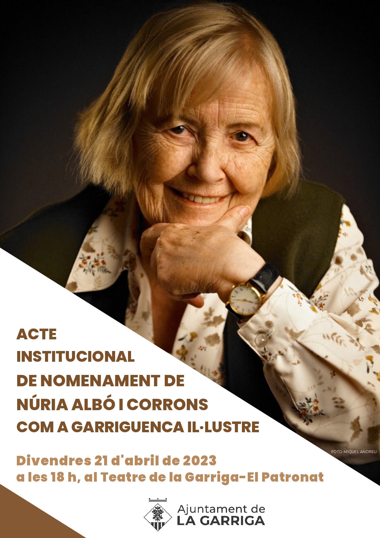 Acte de nomenament de Núria Albó i Corrons com a Garriguenca Il·lustre