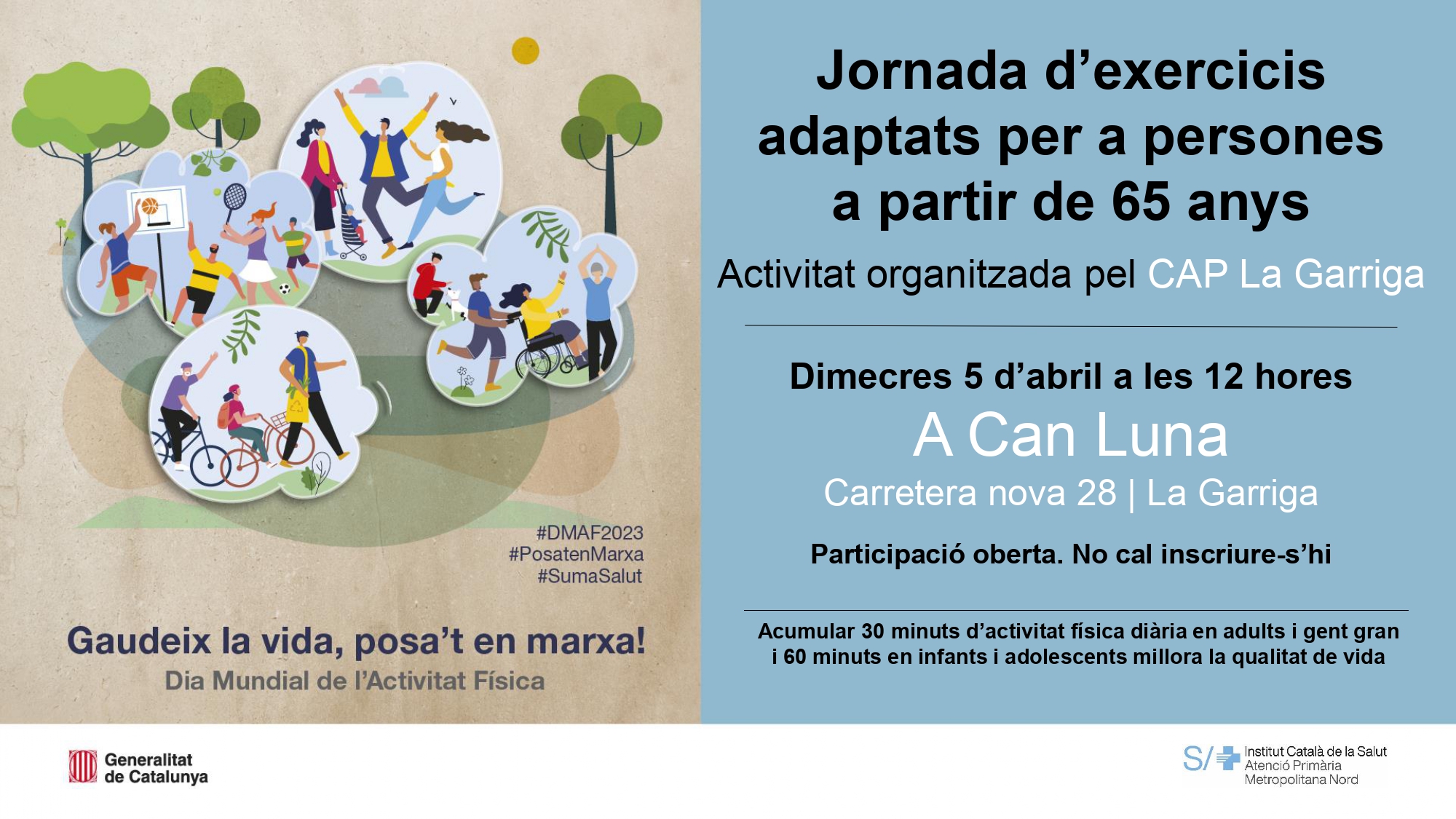 Jornada d'exercicis adaptats per a persones a partir de 65 anys