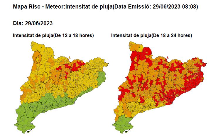 Activat el pla INUNCAT en fase d'alerta