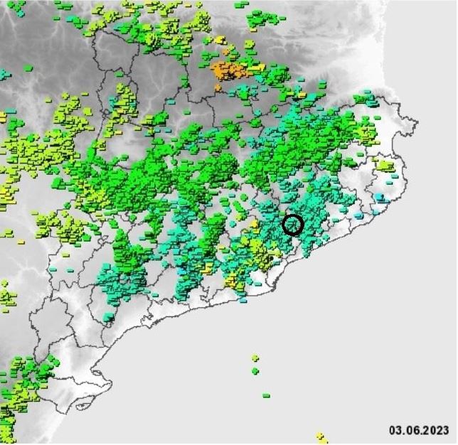 Tempesta amb una intensa caiguda de llamps a la Garriga