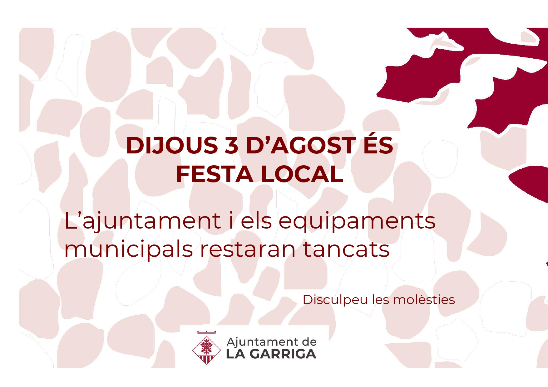 Dijous 3 d'agost, festiu local