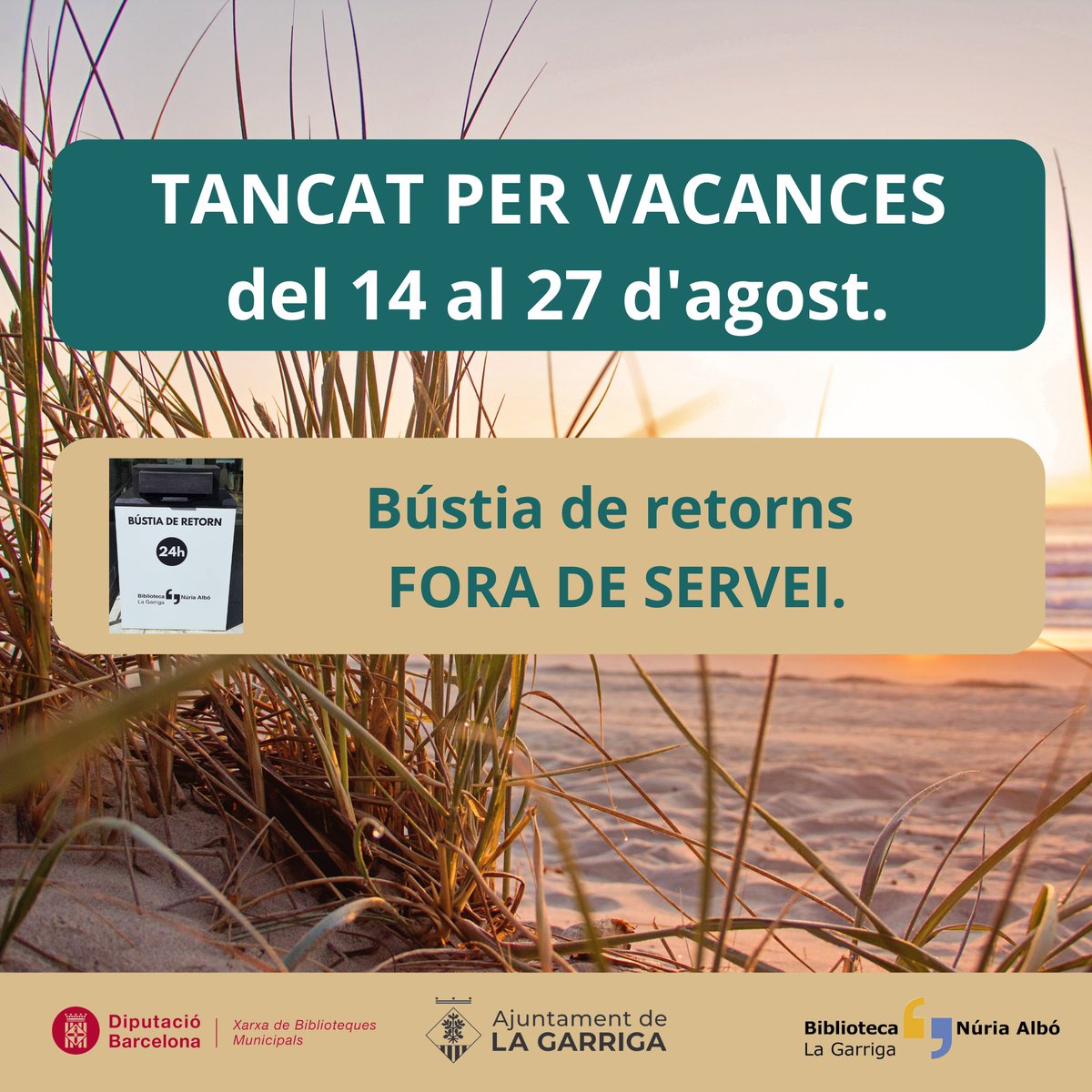 Tancament de la biblioteca per vacances