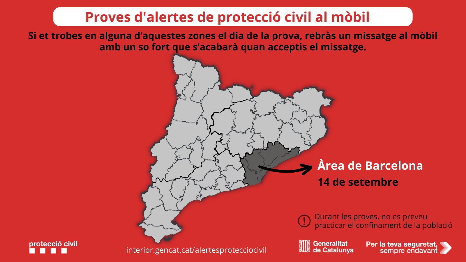 Prova d'alertes de protecció civil