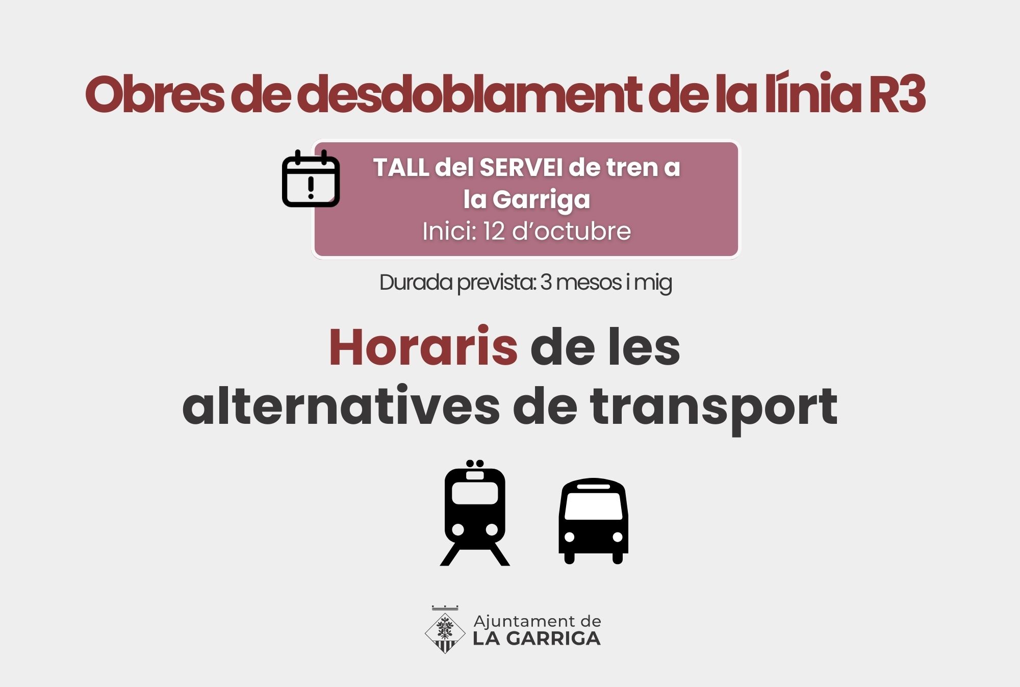 Horaris dels autobusos que cobriran el servei de l'R3