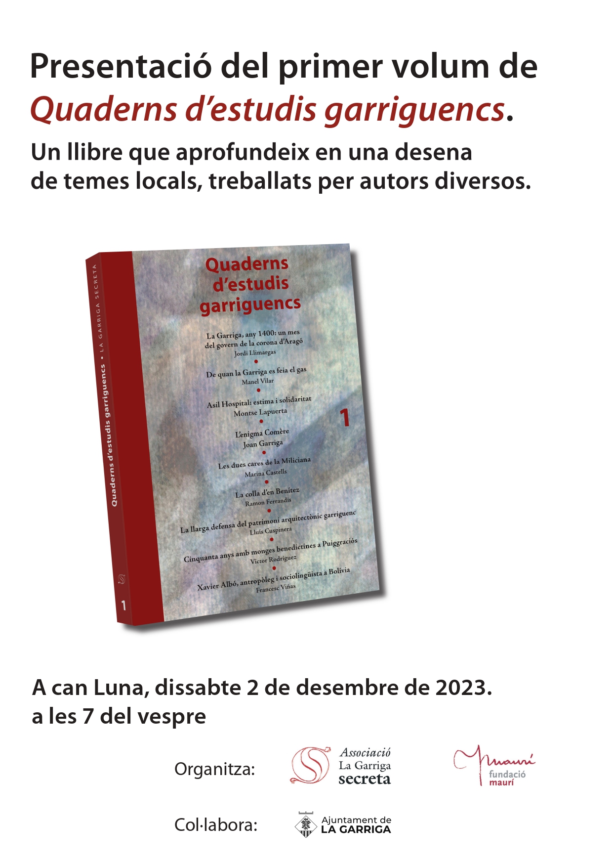 Presentació del primer volum de 