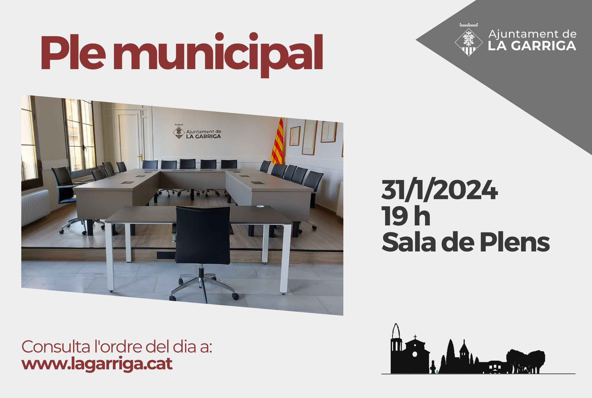 Aquest dimecres, ple municipal del mes de gener