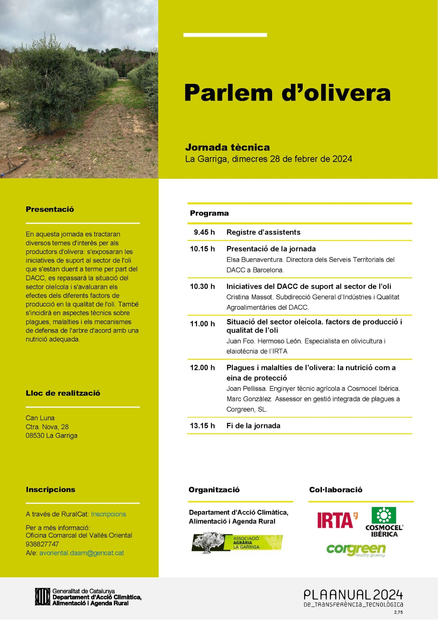 Jornada tècnica: Parlem d'olivera