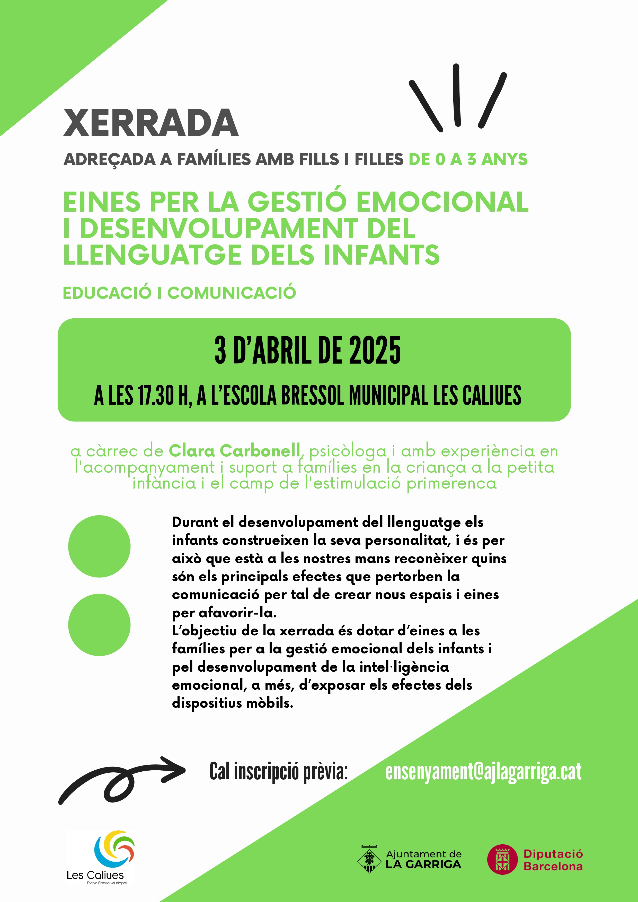 Xerrada: Eines per la gestió emocional i desenvolupament del llenguatge dels infants