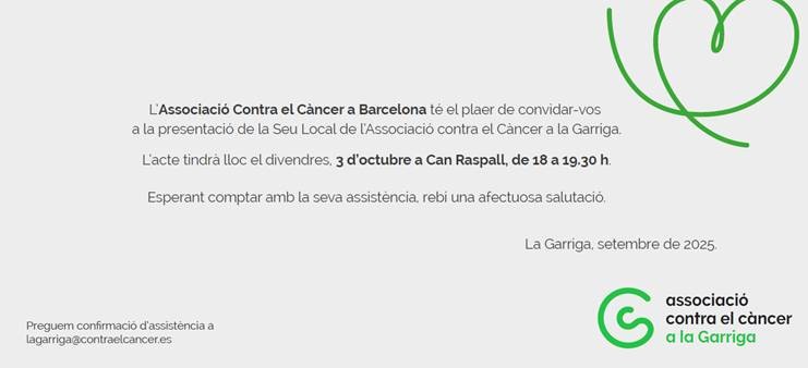Presentació de la seu local de l'Associació Contra el Càncer