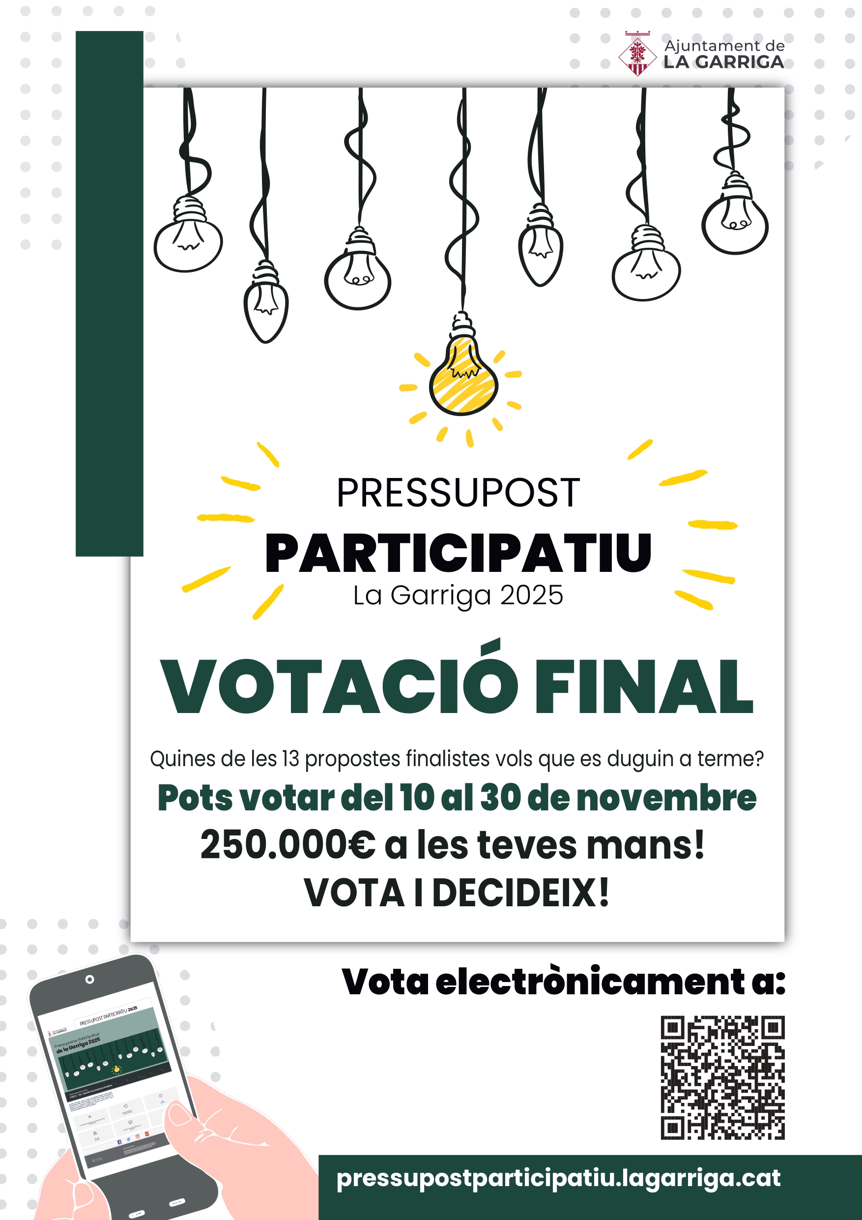 Participeu a la votació final del Pressupost Participatiu