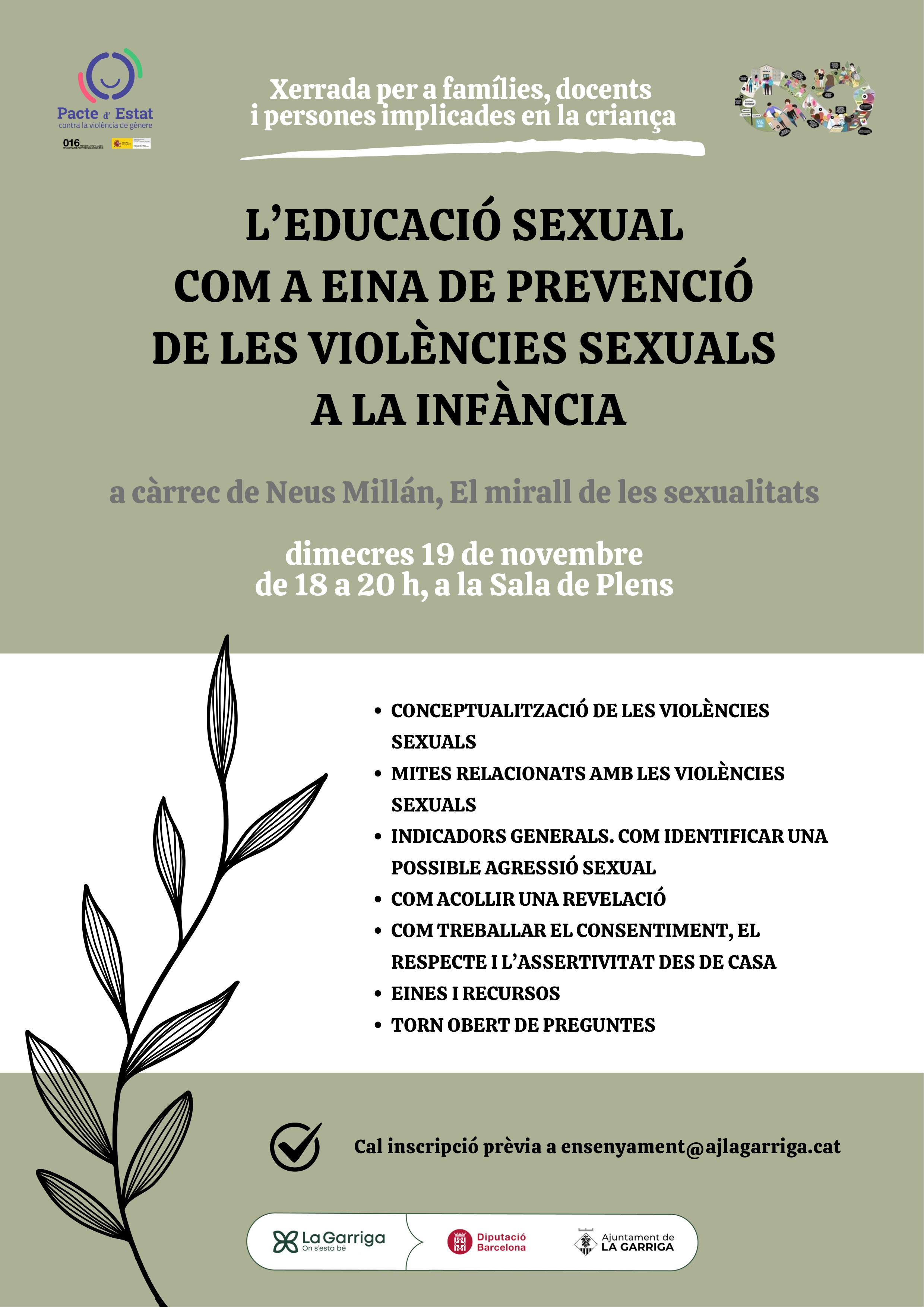 Xerrada: L'educació sexual com a eina de prevenció de les violències sexuals en la infància