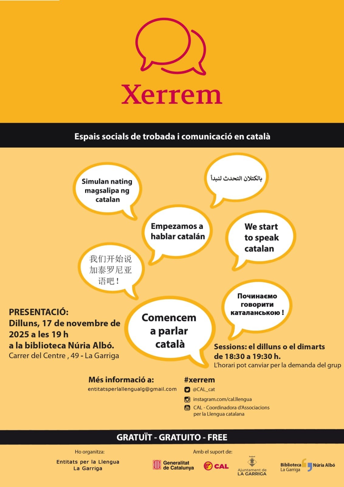 Presentació dels grups de conversa en català