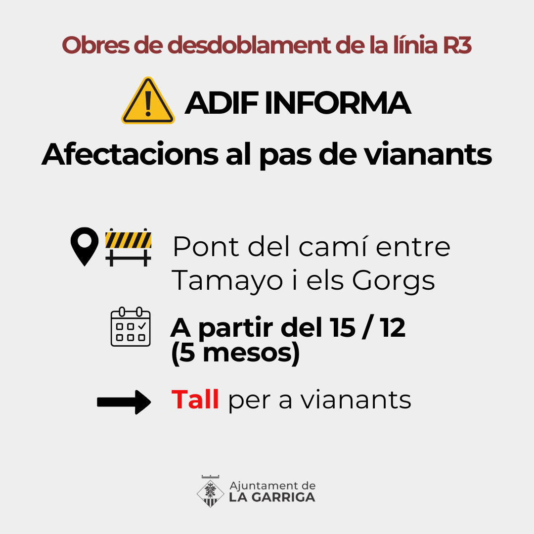 Nova actuaci&oacute; d'ADIF a la zona dels Gorgs