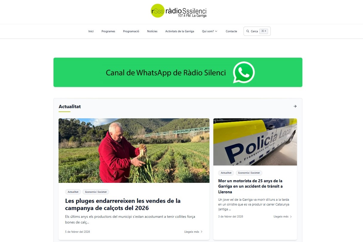 R&agrave;dio Silenci renova el seu web