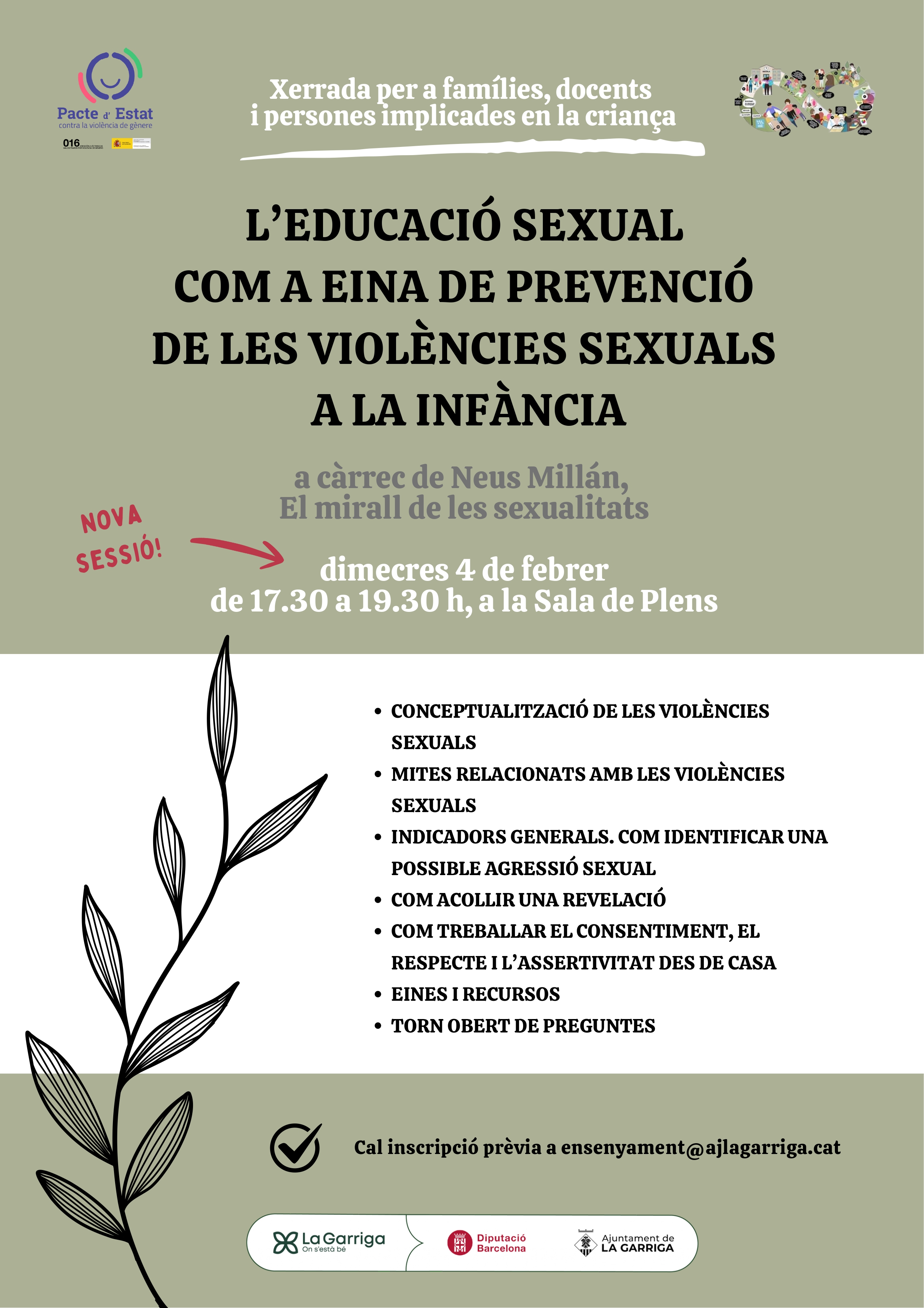 Nova edici&oacute; de la xerrada sobre prevenci&oacute; de les viol&egrave;ncies sexuals en la inf&agrave;ncia