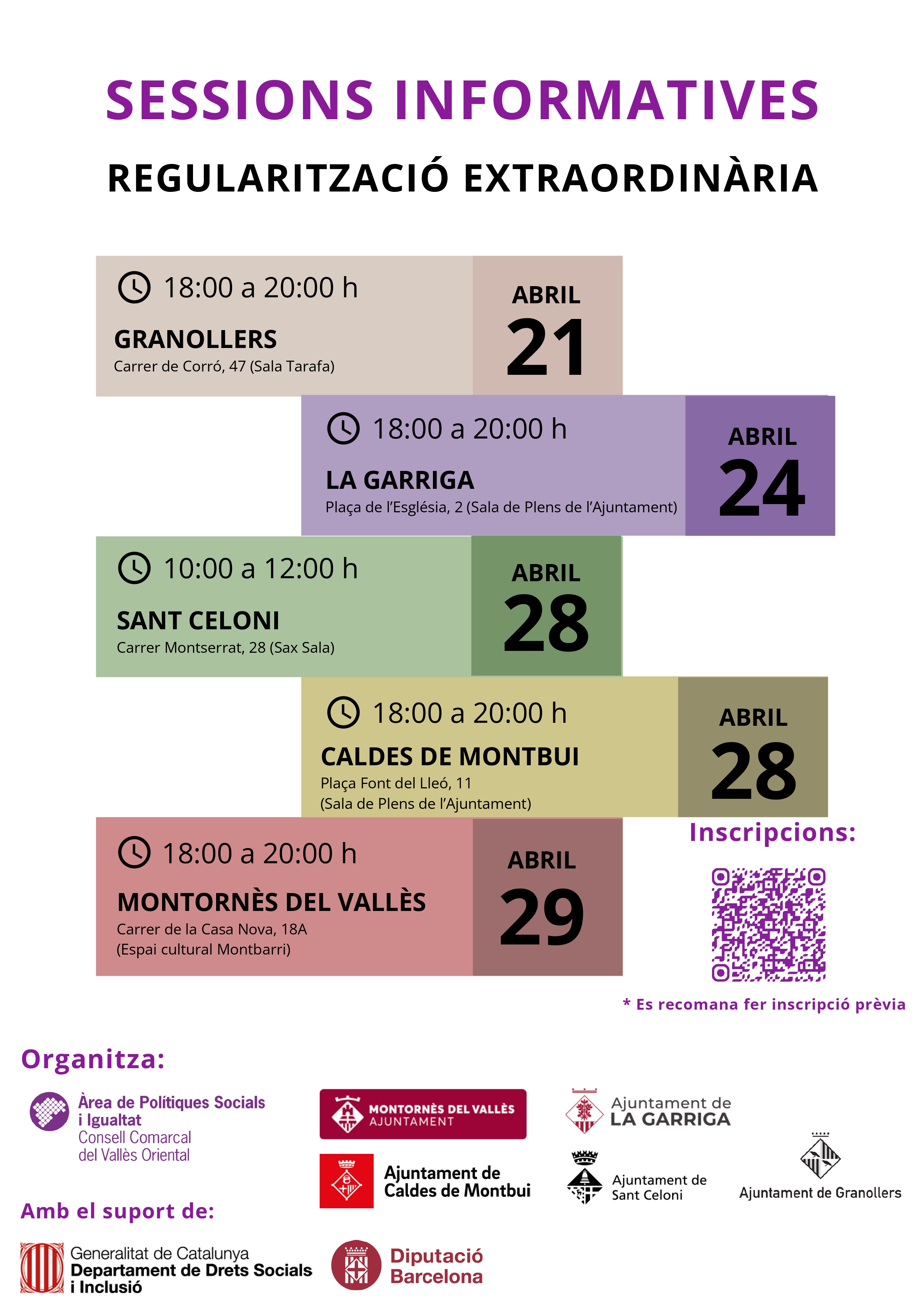 Sessi&oacute; informativa sobre regularitzaci&oacute; extraordin&agrave;ria