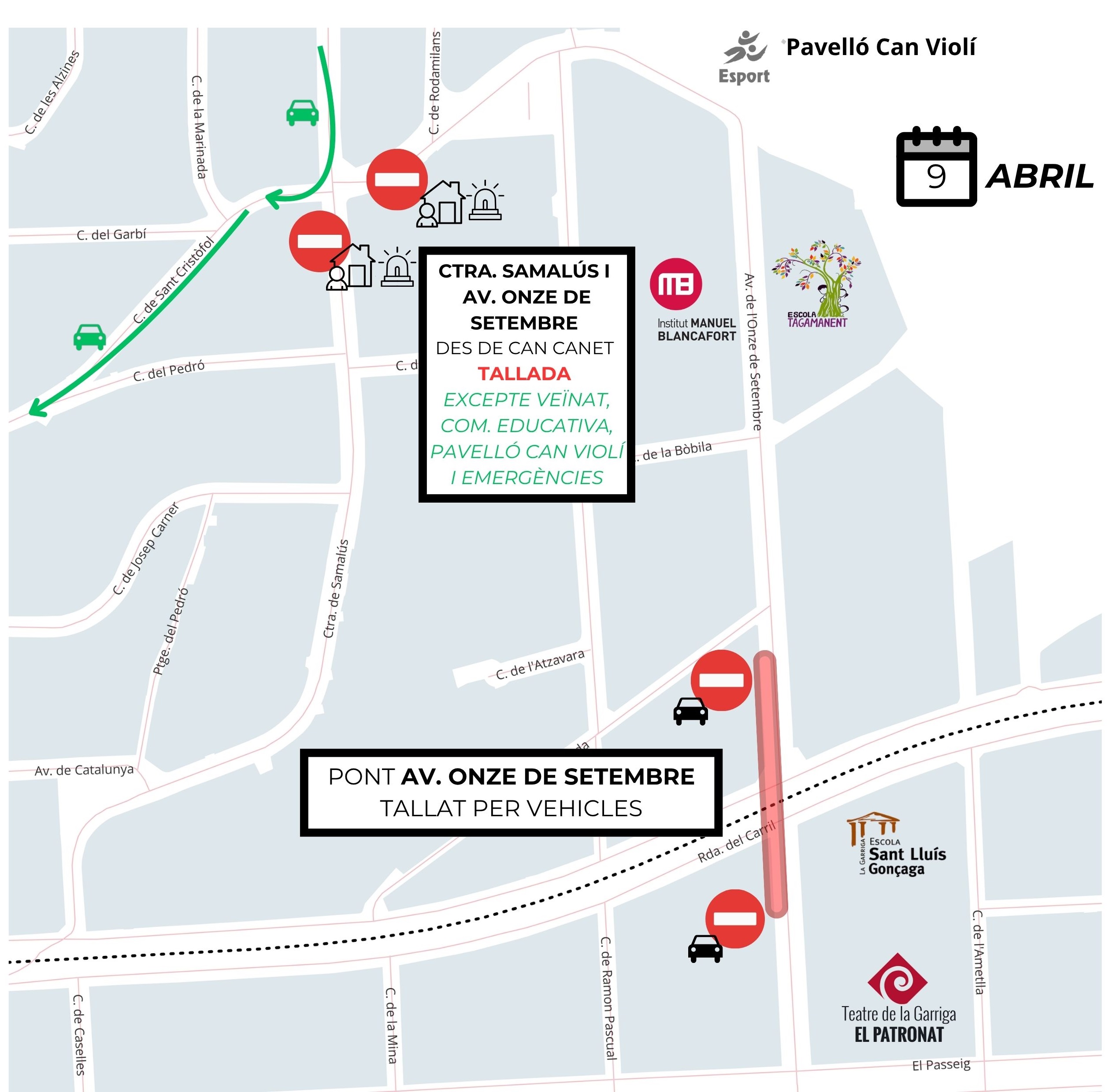 Tall de l'avinguda Onze de Setembre aquest dijous