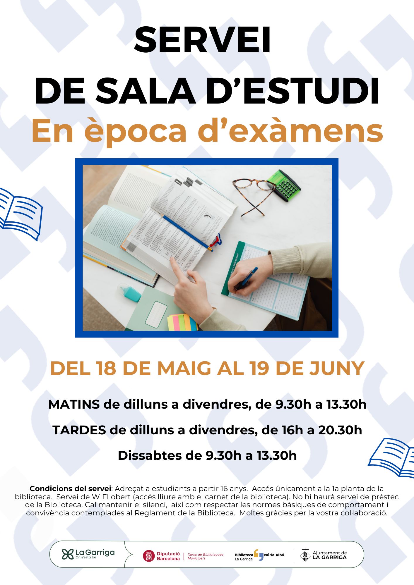 Servei de sala d'estudi a la biblioteca