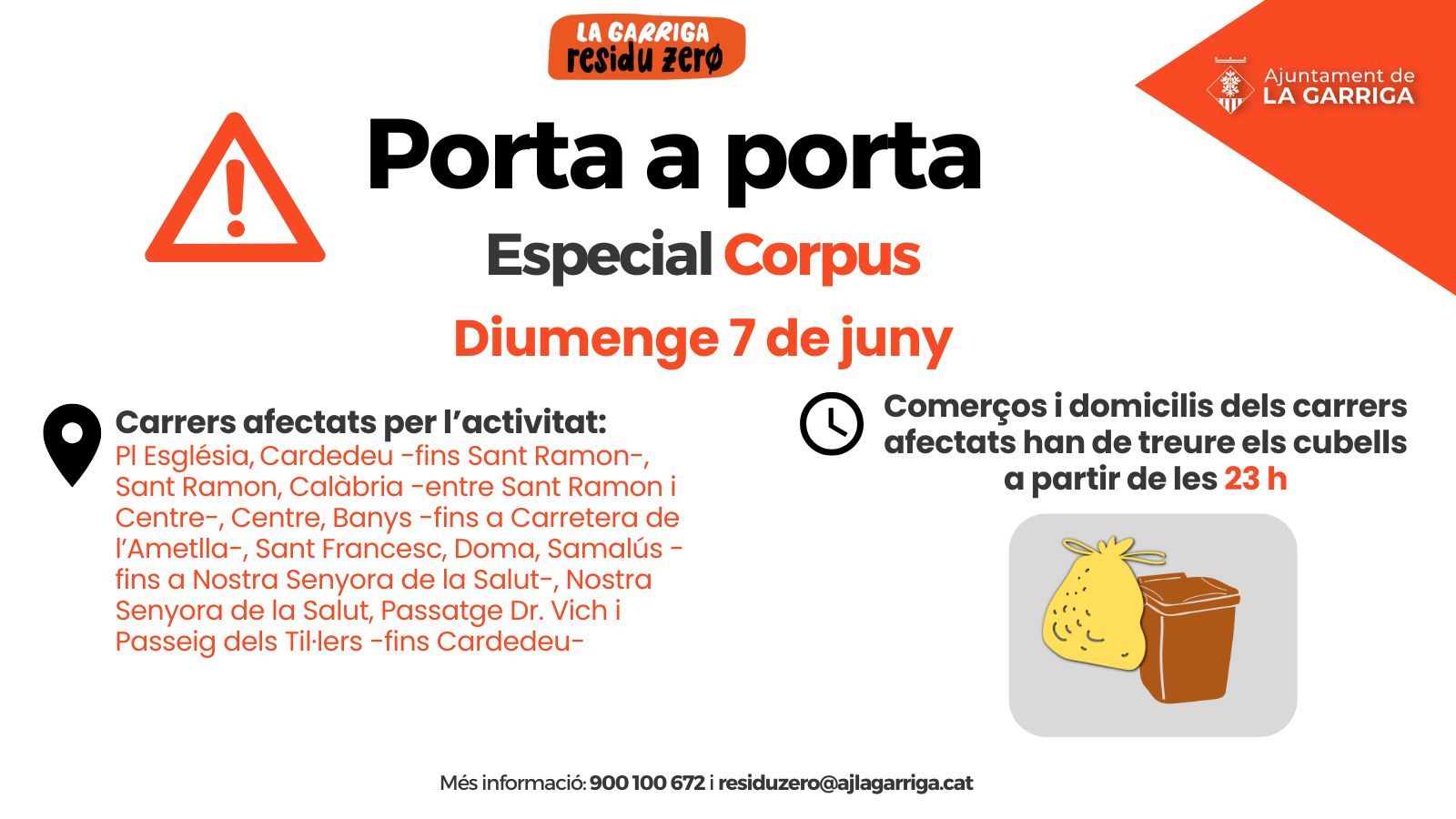 Canvis en el porta a porta per Corpus