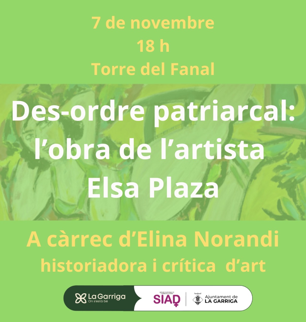 Xerrada: Des-ordre patriarcal: l'obra de l'artista Elsa Plaza